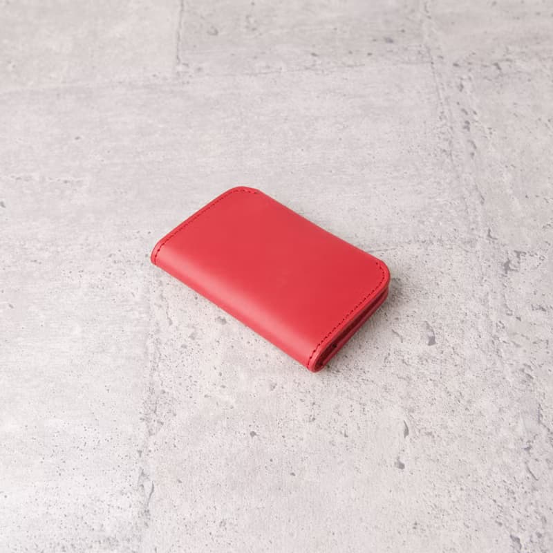 對開名片夾Bifold Business Card Holder/ 紅色 Red /免費刻字