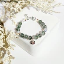 萌萌氣質 - 天然滿天星千層塔綠幽靈水晶手鍊