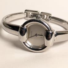 GUCCI vintage quartz watch 銀色盤手環式古董石英錶