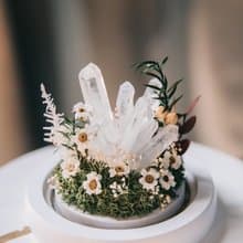 夜燈玻璃盅/白水晶簇/永生花玻璃盅夜燈/不凋花盅/夜燈/水晶擺飾