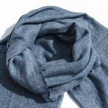 喀什米爾Cashmere 針織圍巾 純羊毛圍巾 手織圍巾 編織圍巾-海洋