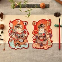 中國風 2025年蛇年可愛門神貼紙