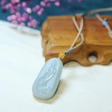 【蓮花觀音】觀音菩薩項鏈/玉墜/和田玉 生日禮物護佑平安