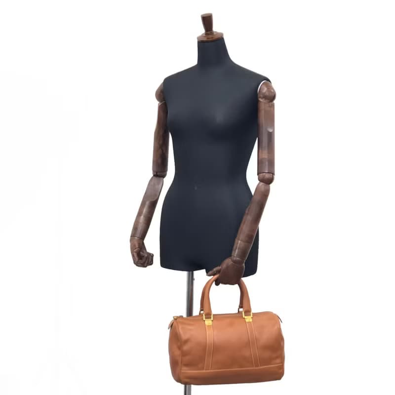 【 日本直送　名牌中古包 】LOEWE ロエベ ハンドバッグ ブラウン アナグラム レザー ボストン vintage ヴィンテージ オールド ytueuz