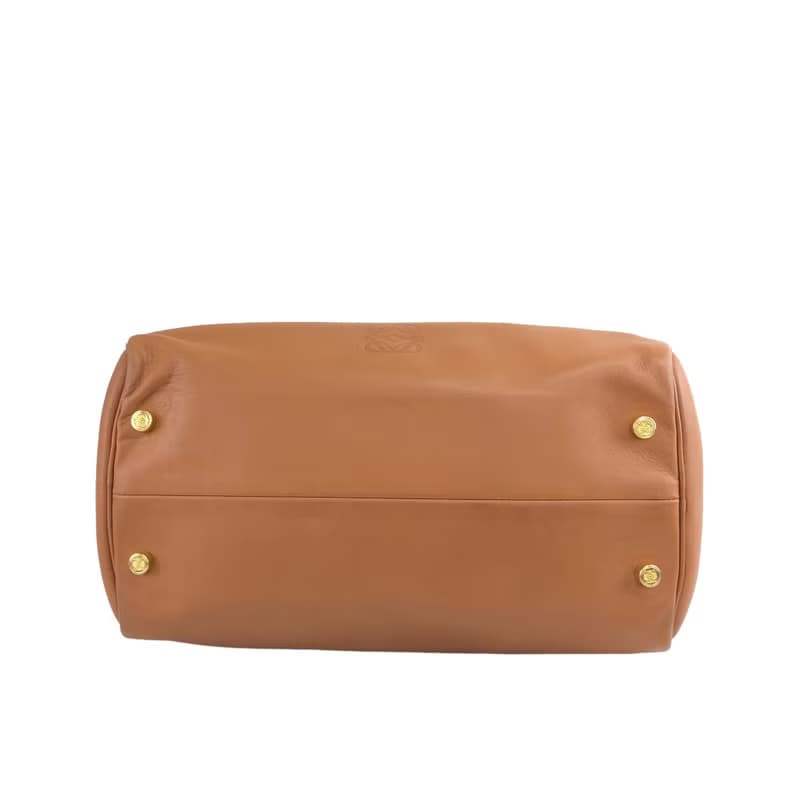 【 日本直送　名牌中古包 】LOEWE ロエベ ハンドバッグ ブラウン アナグラム レザー ボストン vintage ヴィンテージ オールド ytueuz