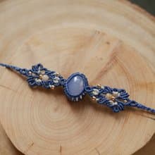 NB43/SS24~ 藍玉髓 l 蠟線 l 手工編織 l 手環