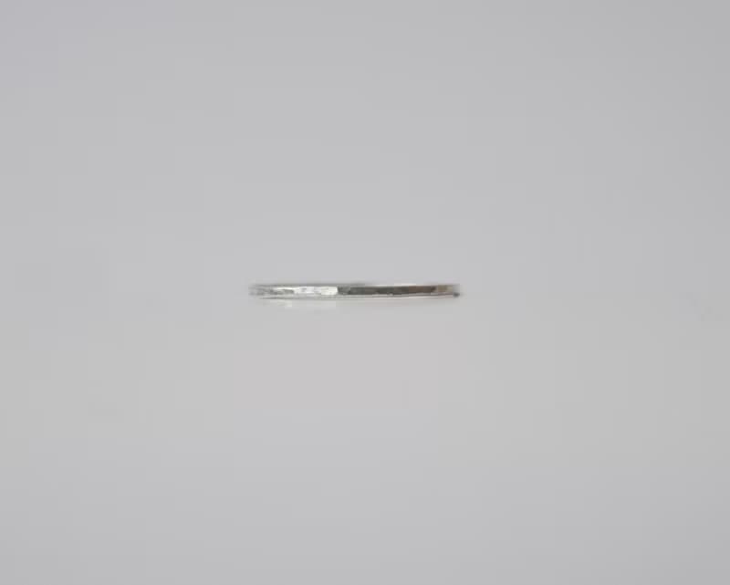 手工鍛敲 細戒 線戒-純銀
