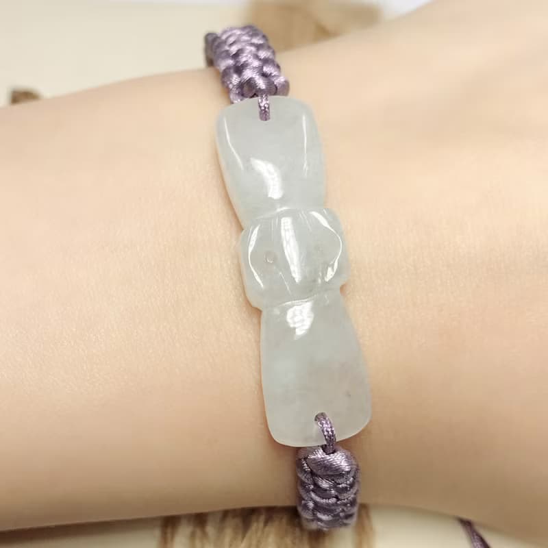 冰種翡翠蝴蝶結編織手鍊 | 天然緬甸A貨翡翠 | 送禮