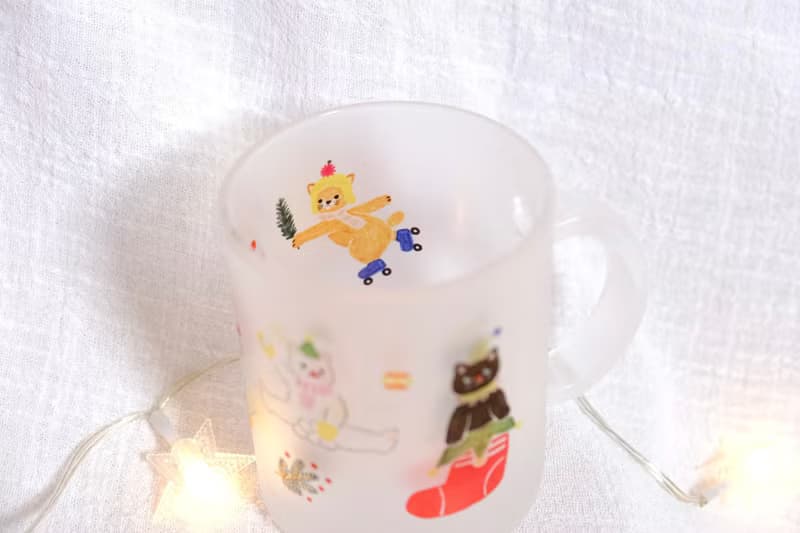 【 禮物包裝 】聖誕貓 透明馬克杯