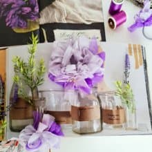 アメジスト | 咲き編みシュシュ | 2月誕生石