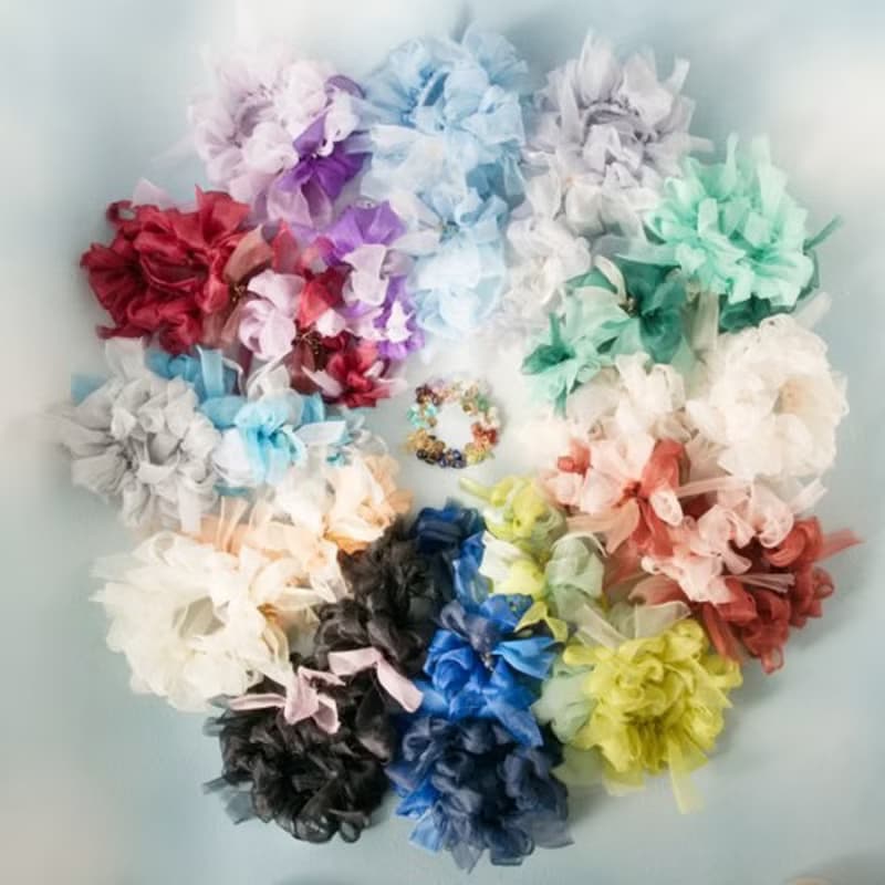 アメジスト | 咲き編みシュシュ | 2月誕生石