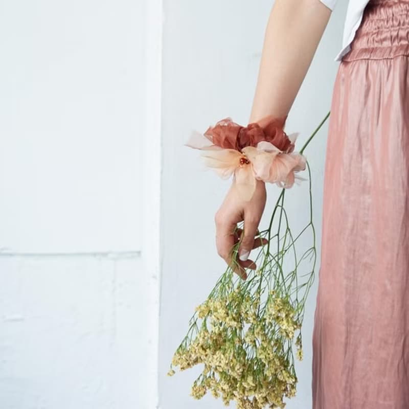 アメジスト | 咲き編みシュシュ | 2月誕生石