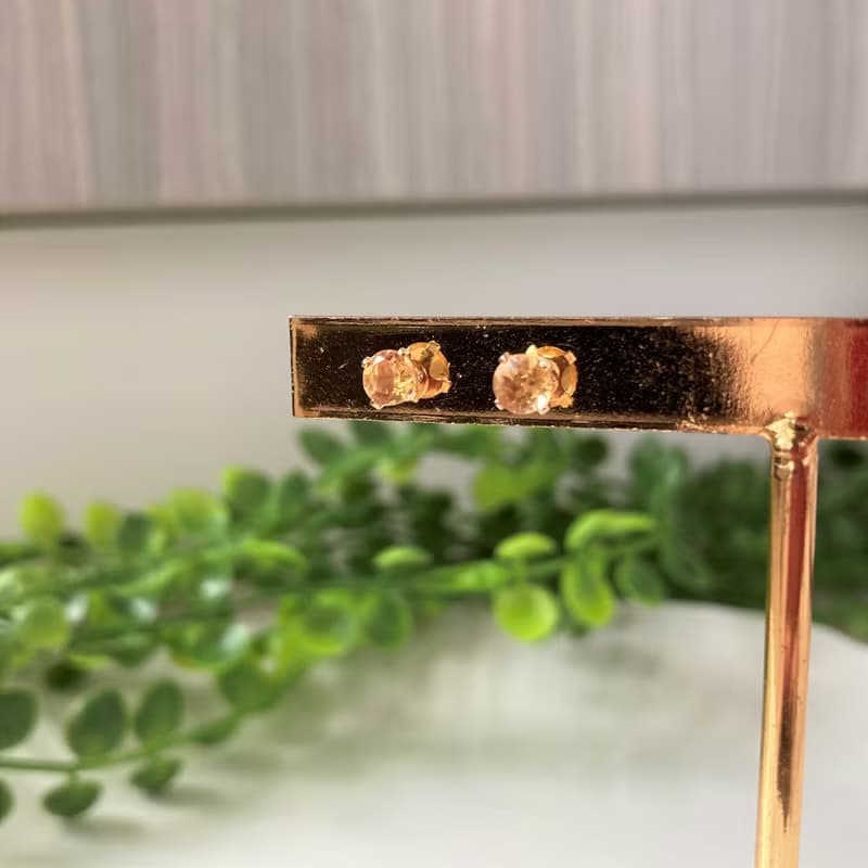 14KGF 巴西黄水晶 4mm耳釘 / 十一月誕生石
