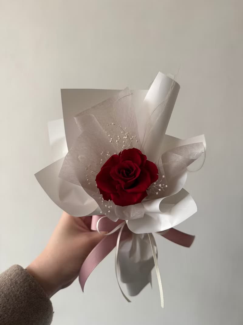 永生玫瑰花束 單朵花束 情人節花束