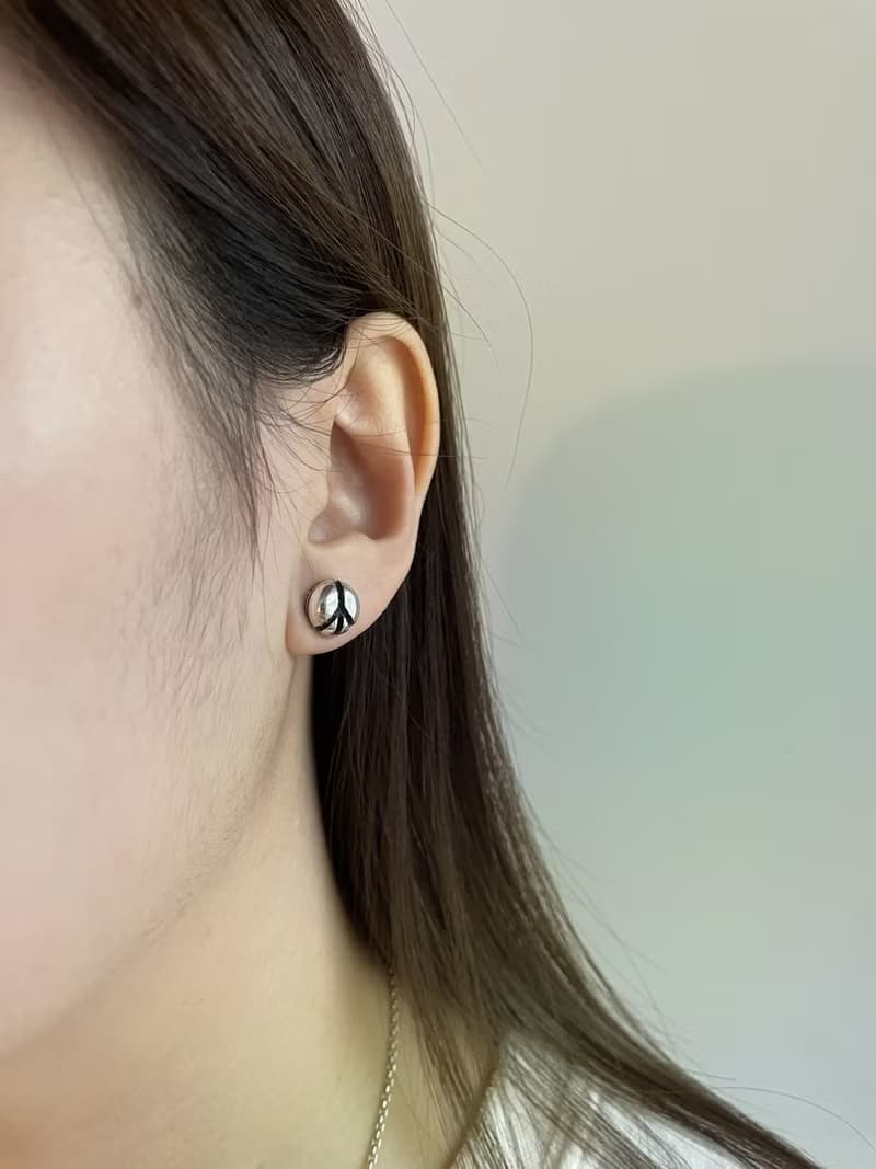蓮生系列【沃德皮斯】925純銀耳環 (單個) |和平符號 聖誕禮物
