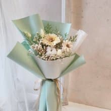 滿天星太陽花畢業花束 中長款 擴香太陽花 畢業花禮 乾燥花花束