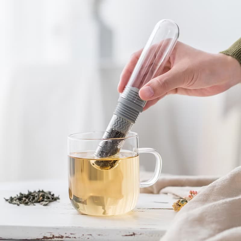 【泡茶神器】環保茶水分離玻璃試管泡茶棒贈收納袋 母親節禮物