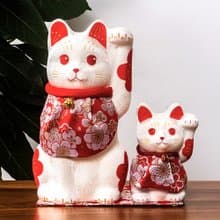 日本進口龍虎作招財貓絹布陶瓷生日禮物結婚開業創意擺件家居飾品