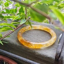 Miss feng天然石-天然黃膠花玉手鐲