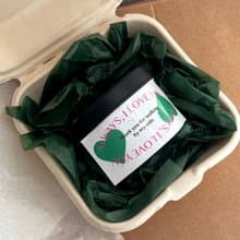 Unique green heart sticker(60ea) ステッカ