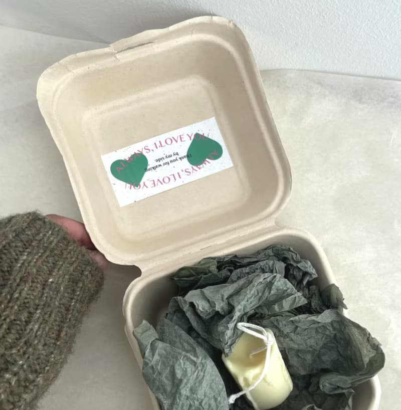 Unique green heart sticker(60ea) ステッカ