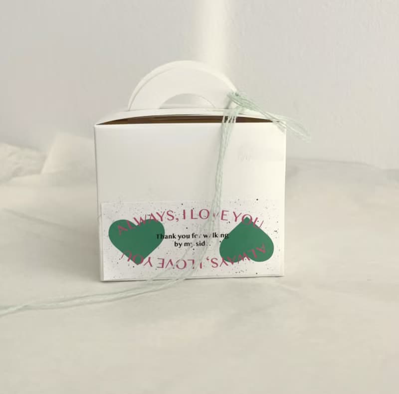 Unique green heart sticker(60ea) ステッカ