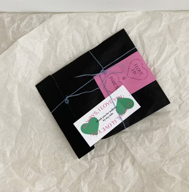 Unique green heart sticker(60ea) ステッカ