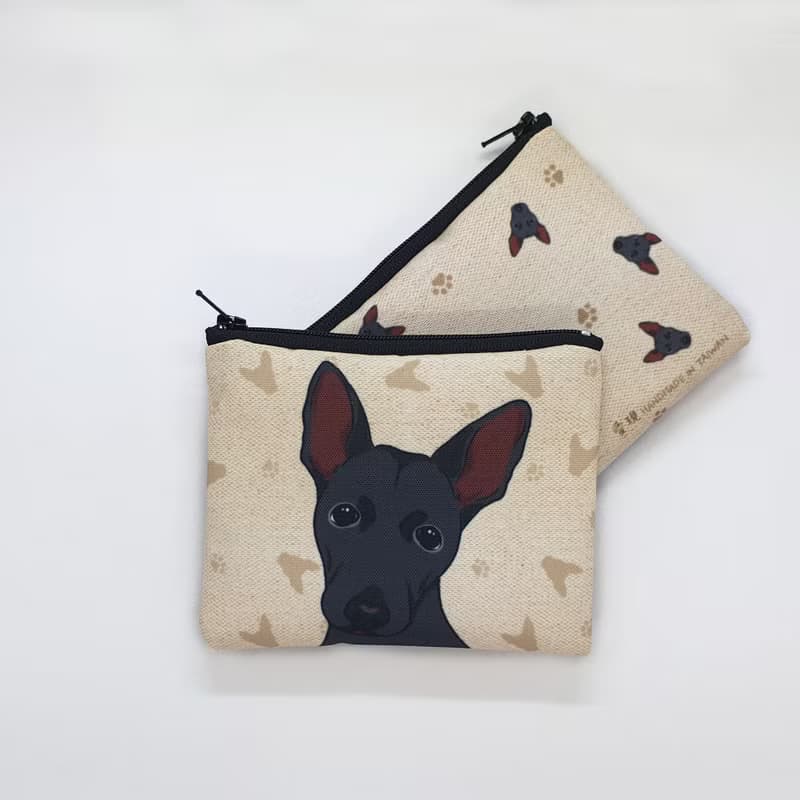 台灣犬/米克斯 黑/土黃/白/巧克力  簡單收納零錢包 萬用收納包