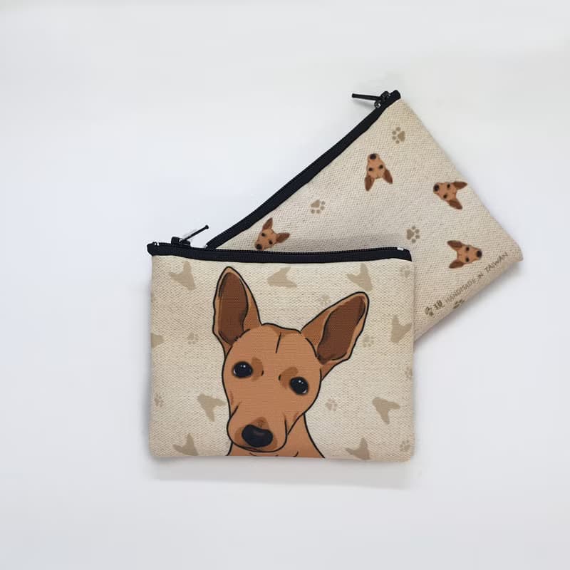 台灣犬/米克斯 黑/土黃/白/巧克力  簡單收納零錢包 萬用收納包