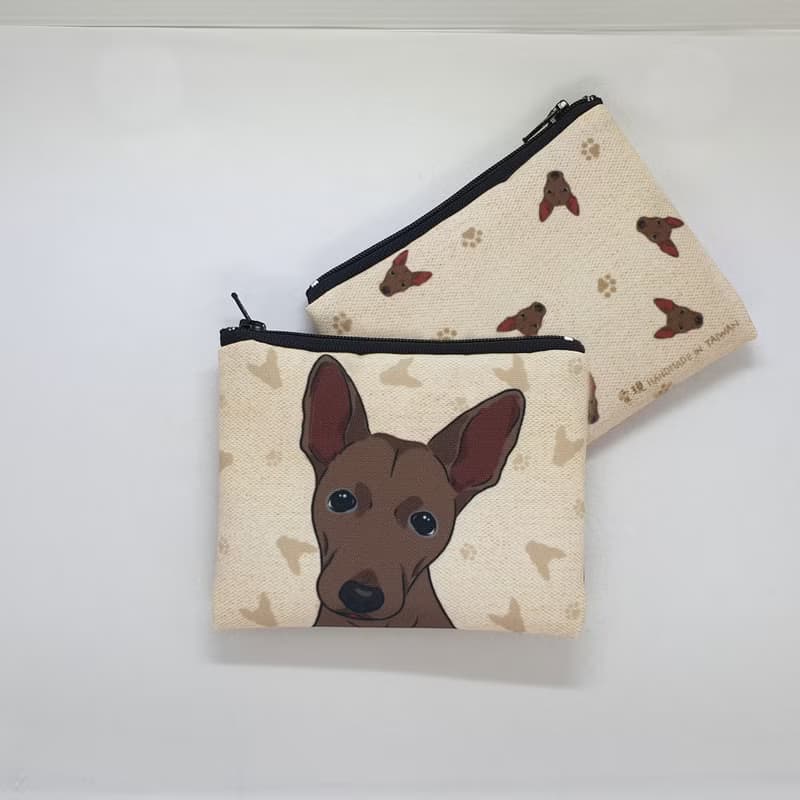 台灣犬/米克斯 黑/土黃/白/巧克力  簡單收納零錢包 萬用收納包