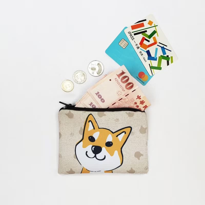 台灣犬/米克斯 黑/土黃/白/巧克力  簡單收納零錢包 萬用收納包