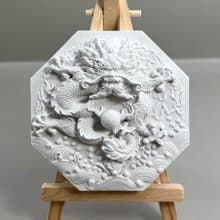 開運商品 清水模軟裝設計 八卦龍 香氛擺件 水泥軟裝 附木架