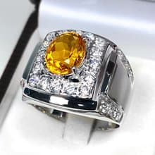 2.85 Natural citrine ring silver sterling 925 size 7.0 free resize