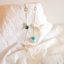 ::民族BOHO系列:: 波西米亞風不对称耳飾 树脂珊瑚喷海边度假风