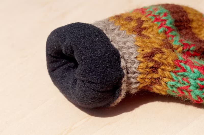 限量一件針織純羊毛保暖手套 / 兒童手套 / 童手套 / 內刷毛手套 / 針織手套 / 拳擊手套 - 東歐 混色沙漠色調條紋