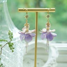 吊鐘花 • 紫色 - 手工樹脂耳環飾品聖誕禮物