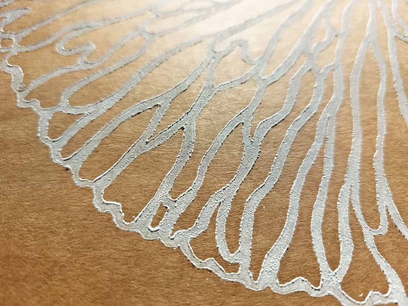 White abstract flower Linocut print Original artwork Living room wall art Nature