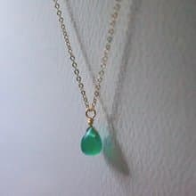 ITS-N159【14KGF項鍊・綠瑪瑙】細緻項鍊。