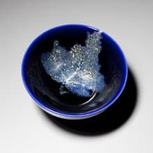 【聖誕節禮物】夢中之葉 木葉藍晶茶杯 70cc 鶯歌燒認證