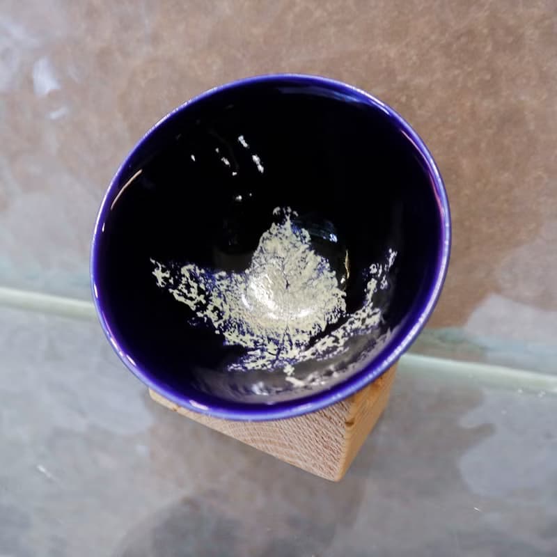 【聖誕節禮物】夢中之葉 木葉藍晶茶杯 70cc 鶯歌燒認證