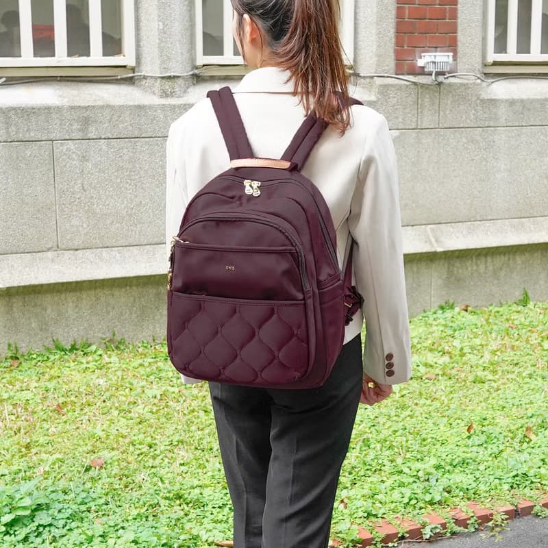 秀麗簡約機能款通勤休閒後背包23346-勃根地紅