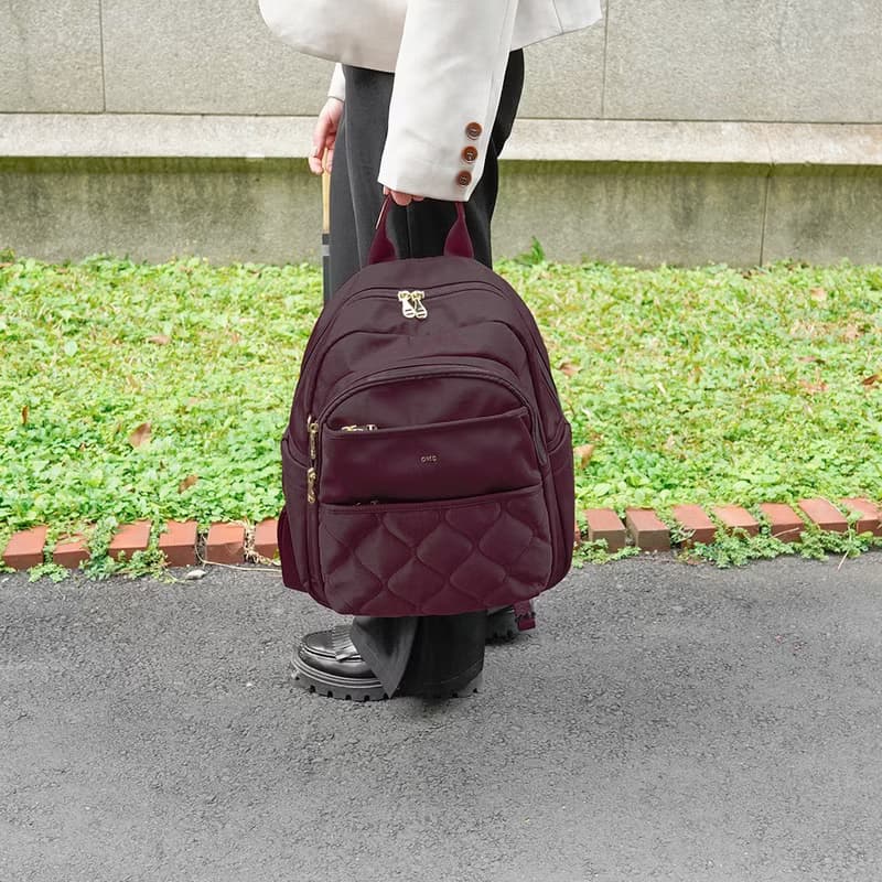 秀麗簡約機能款通勤休閒後背包23346-勃根地紅