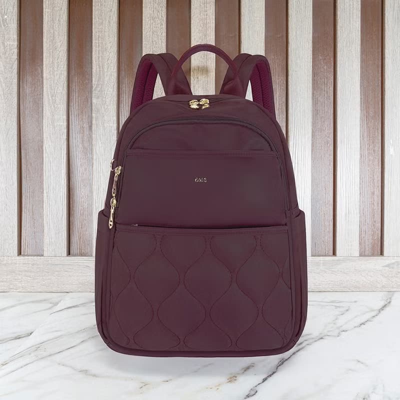 秀麗簡約機能款通勤休閒後背包23346-勃根地紅