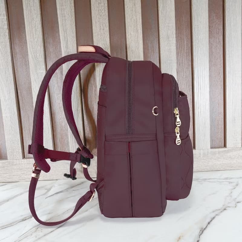 秀麗簡約機能款通勤休閒後背包23346-勃根地紅