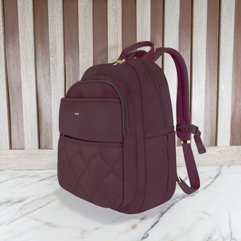 秀麗簡約機能款通勤休閒後背包23346-勃根地紅