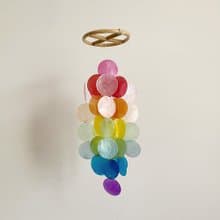PRE-MADE | Danish Mansion_Rainbow Circle | Capiz Shell Wind Chime Mobile |#0-331
