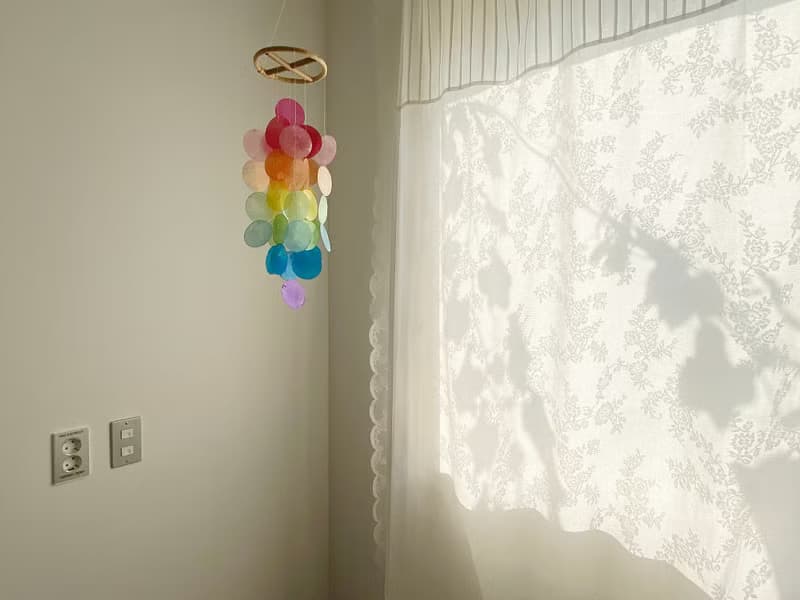 PRE-MADE | Danish Mansion_Rainbow Circle | Capiz Shell Wind Chime Mobile |#0-331