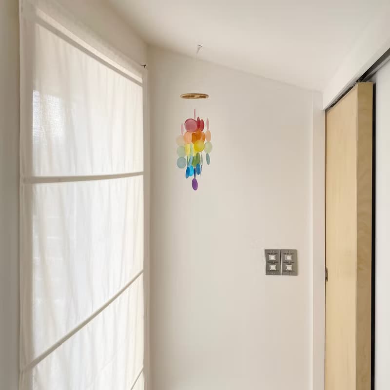 PRE-MADE | Danish Mansion_Rainbow Circle | Capiz Shell Wind Chime Mobile |#0-331