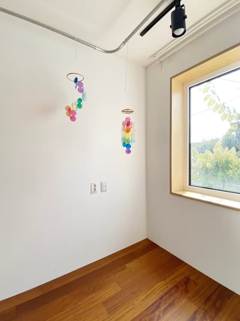PRE-MADE | Danish Mansion_Rainbow Circle | Capiz Shell Wind Chime Mobile |#0-331