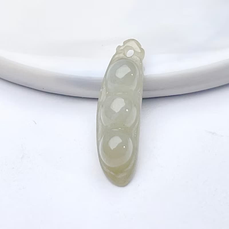 冰種翡翠福豆吊飾 | 天然緬甸玉翡翠A貨 | 送禮